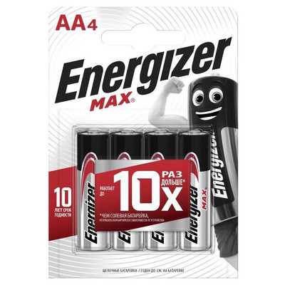 Батарейки Energizer MAX LR6 AA 4 шт. в блистере