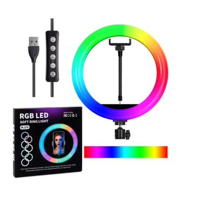 Кольцевая лампа 26 см RGB MJ26 со штативом Soft Ring Light 20253394