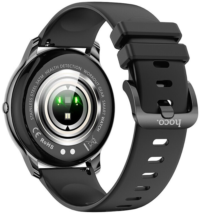 Кликните для увеличения изображения Умные часы Hoco Y10 AMOLED круглые 38mm Gray без звонков, изображение 2