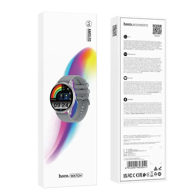 Умные часы Hoco Y15 AMOLED круглые 36mm Silver, изображение 3