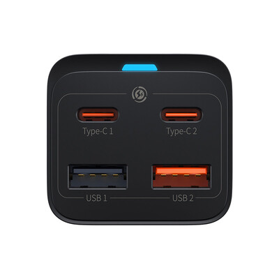 Сетевая зарядка Baseus GaN3 Pro Desktop Fast Charger CCGP040101 CCDK656E USB+USB+PD+PD Max 65W Black, изображение 3