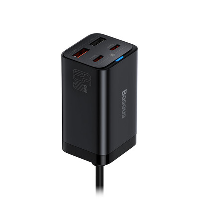 Сетевая зарядка Baseus GaN3 Pro Desktop Fast Charger CCGP040101 CCDK656E USB+USB+PD+PD Max 65W Black, изображение 5