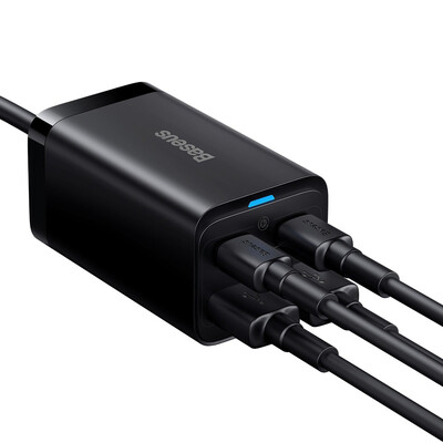 Сетевая зарядка Baseus GaN3 Pro Desktop Fast Charger CCGP040101 CCDK656E USB+USB+PD+PD Max 65W Black, изображение 8