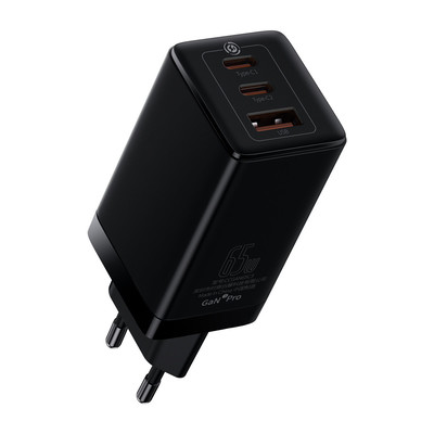 Сетевая зарядка Baseus GaN5 Pro Fast Charger CCGP120201 USB+PD+PD Max 65W Black, изображение 2