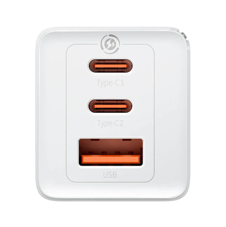 Сетевая зарядка Baseus GaN5 Pro Fast Charger CCGP120202 PD+2 USB QC3.0 65W White, изображение 3
