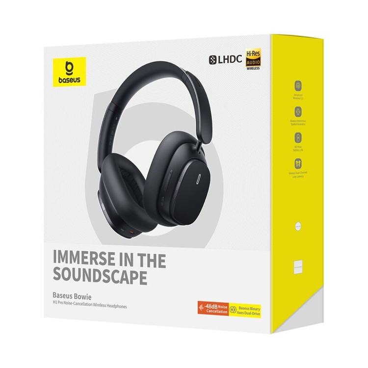 Кликните для увеличения изображения Наушники Bluetooth Baseus Bowie H1 Pro Cluster Black A00050601113-00 накладные, Type-C, изображение 5