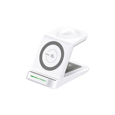 Wireless Charger 3 in 1 Remax RP-W81 23.5W Adjustable holder and Magnetic Charger 3.5+5+15W White