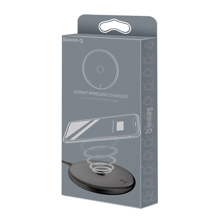 Wireless Charger Baseus Donut Wireless Charger WXTTQ-01 15W 2A Black, изображение 2