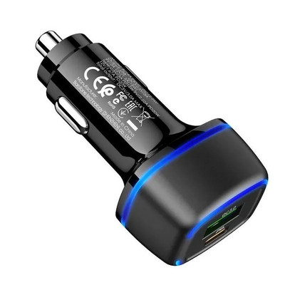 Авто зарядка Borofone BZ14A PD + USB QC3.0 20W черная, изображение 3