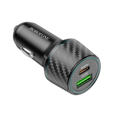 Авто зарядка Borofone BZ21 48W = PD 30W + USB 18W QC3.0 Black, изображение 2