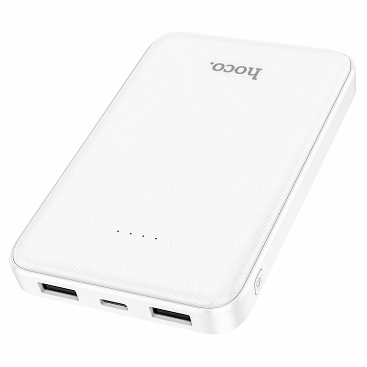 Кликните для увеличения изображения Power Bank 10000 мАч Hoco J93 белый 2xUSB input Type-C + Micro, изображение 2