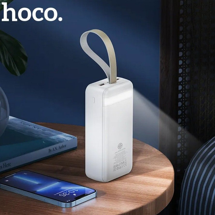 Кликните для увеличения изображения Power Bank 30000 мАч Hoco PK-09 белый 2xUSB + PD 22.5W input Type-C + Micro, изображение 3