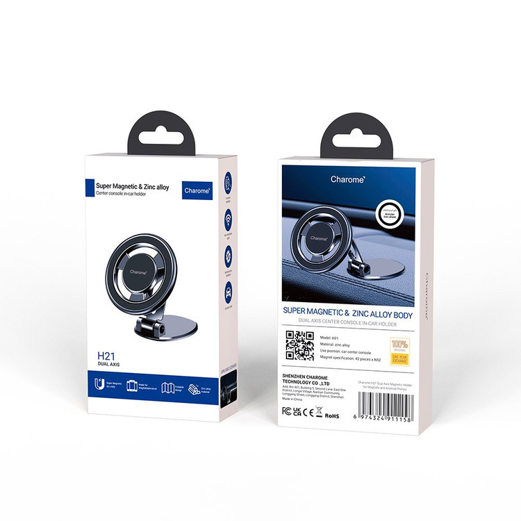 Авто-держатель Charome H21 магнитный самоклейка черный, изображение 2