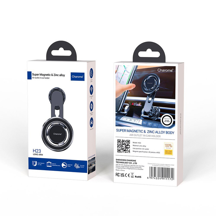 Авто-держатель Charome H23 магнитный в воздуховод черный, изображение 2