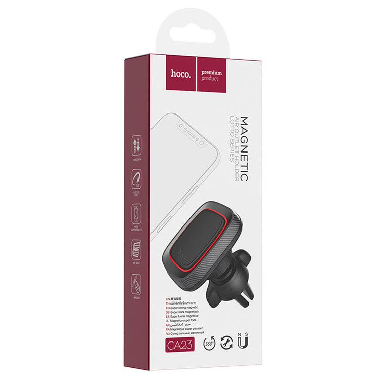 Кликните для увеличения изображения Авто-держатель Hoco CA23 магнитный в воздуховод черный, изображение 4