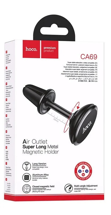 Авто-держатель Hoco CA69 Super Long Metal Magnetic Holder черный, изображение 3
