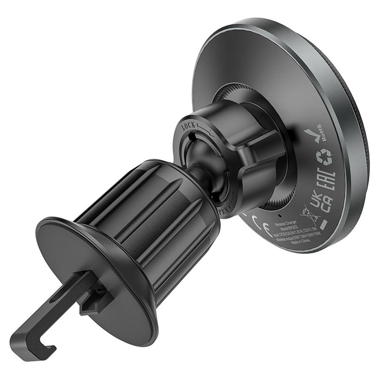 Авто-держатель Borofone BH202 MagSafe зарядка 15W магнитный в воздуховод чёрный, изображение 2