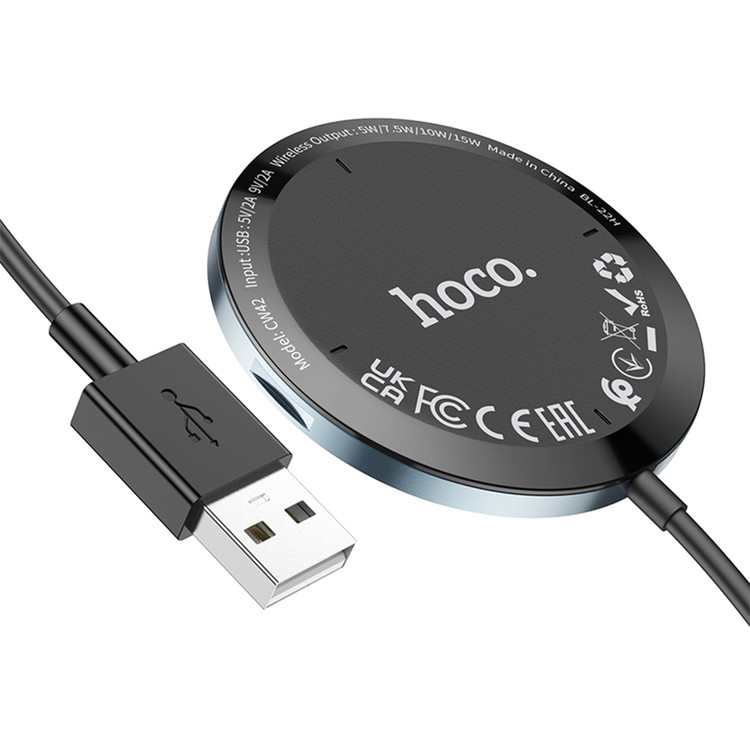 Кликните для увеличения изображения Авто-держатель Hoco CW42 MagSafe зарядка 15W Desktop/in Сar магнитный в воздуховод Black, изображение 4