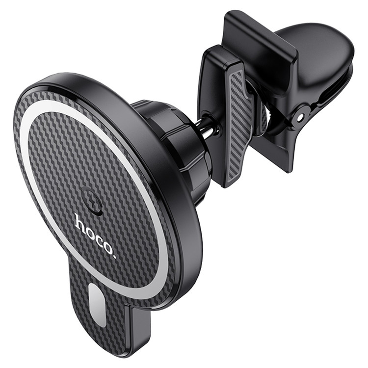 Кликните для увеличения изображения Авто-держатель Hoco CA85 Ultra MagSafe зарядка 15W крюк в воздуховод Black, изображение 3