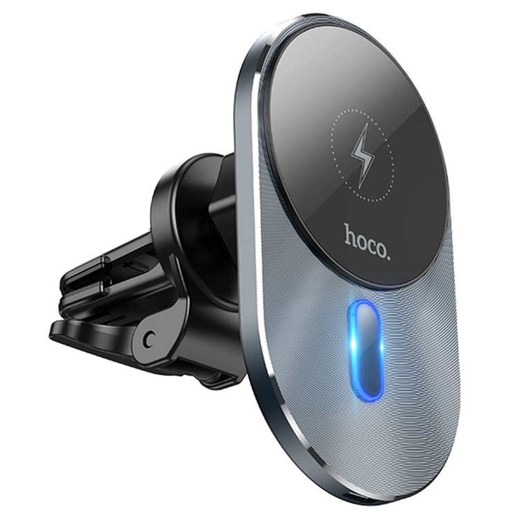 Кликните для увеличения изображения Авто-держатель Hoco CA91 Magic MagSafe зарядка 15W прищепка в воздуховод Black, изображение 2