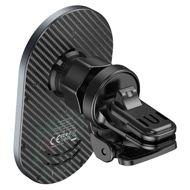 Кликните для увеличения изображения Авто-держатель Hoco CA91 Magic MagSafe зарядка 15W прищепка в воздуховод Black, изображение 3