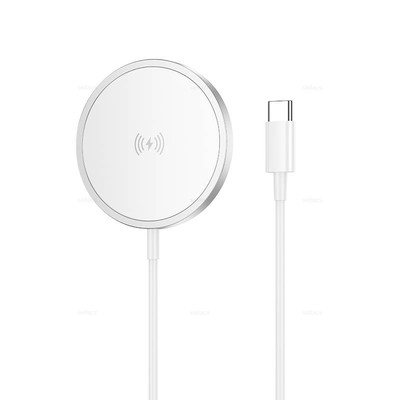 Зарядка MagSafe Magnetic Charger Borofone BQ32 Original series White Silver