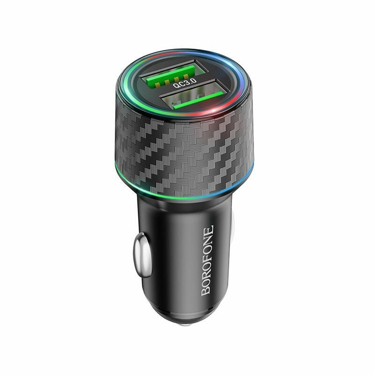 Кликните для увеличения изображения Авто зарядка Borofone BZ21A 36W = 2 USB-A x 18W Black, изображение 2