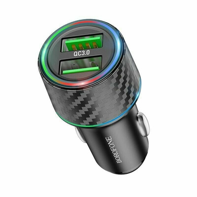 Авто зарядка Borofone BZ21A 36W = 2 USB-A x 18W Black