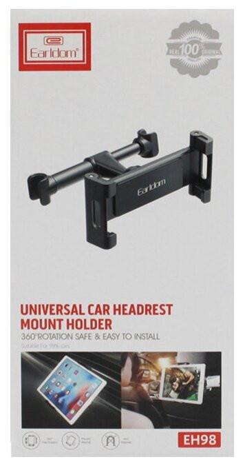Кликните для увеличения изображения Авто-держатель в подголовник Earldom ET-EH98 для планшета и телефона, изображение 3