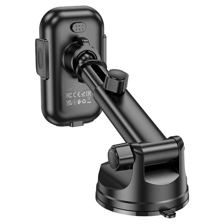 Кликните для увеличения изображения Авто-держатель Hoco HW5 Journey Qi-зарядка 15W крюк в воздуховод Black, изображение 3