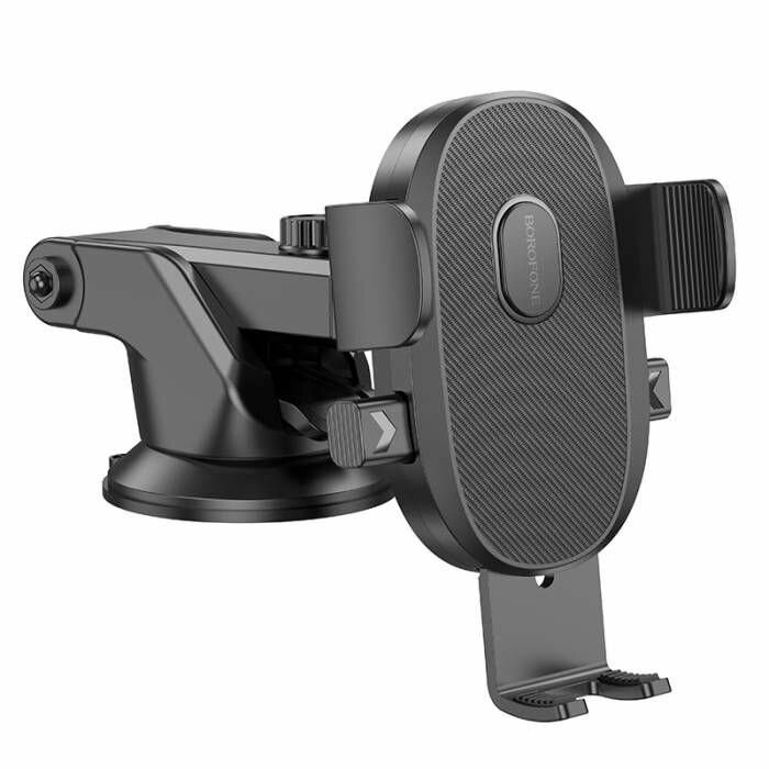 Авто-держатель Borofone BH93 Grand зажимной, присоска, выдвижной рычаг черный, изображение 2