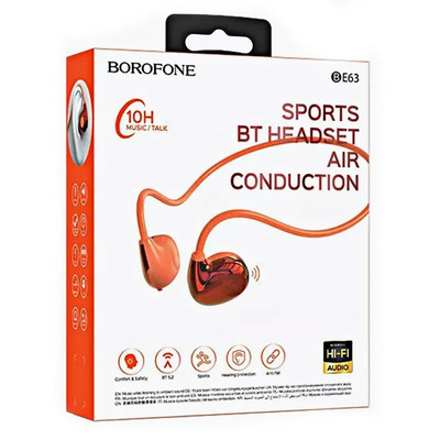 Наушники Bluetooth Borofone BE63 Talent Red Sun вкладыши, Type-C, изображение 3