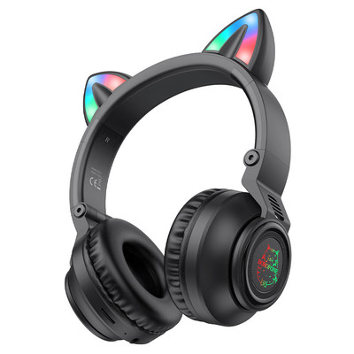 Наушники Bluetooth Borofone BO18 Cat Ears Black накладные