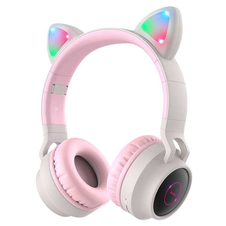 Кликните для увеличения изображения Наушники Bluetooth Hoco W27 Cat Ears Grey накладные, изображение 3