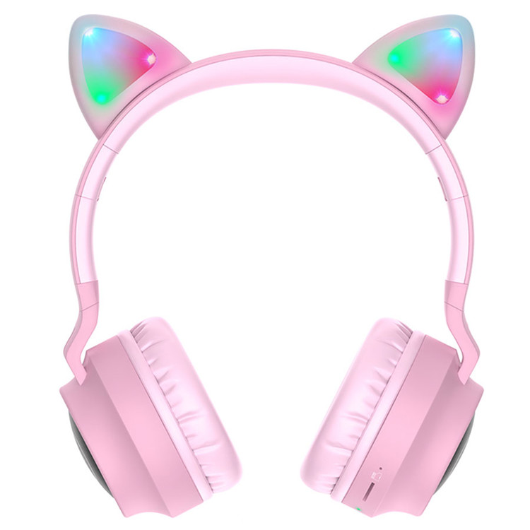 Кликните для увеличения изображения Наушники Bluetooth Hoco W27 Cat Ears Pink накладные, изображение 2