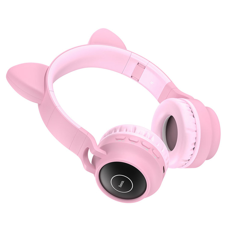 Кликните для увеличения изображения Наушники Bluetooth Hoco W27 Cat Ears Pink накладные, изображение 3