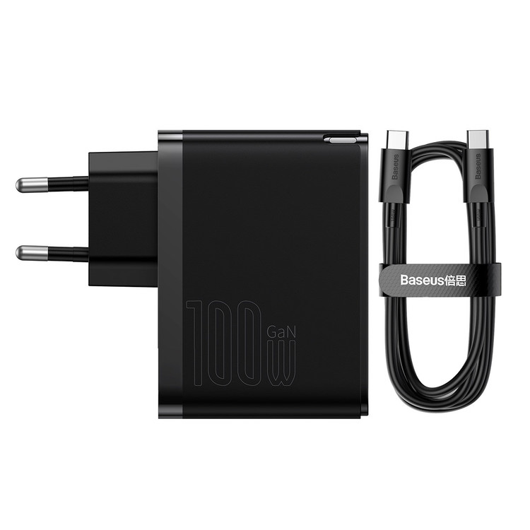 Сетевая зарядка Baseus GaN5 Pro Fast Charger CCGP090201 USB-A + USB-C Max 100W Black, изображение 2