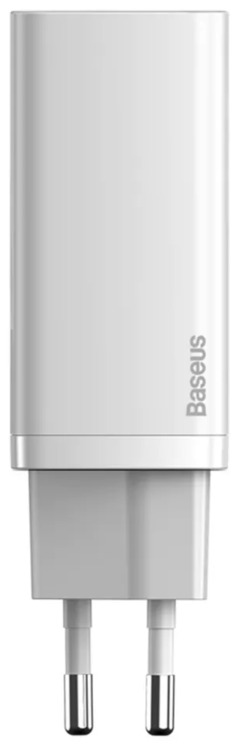 Кликните для увеличения изображения Сетевая зарядка Baseus GaN2 Lite Quick Charger CCGAN2L-M02 2x USB-C Max 65W White, изображение 2