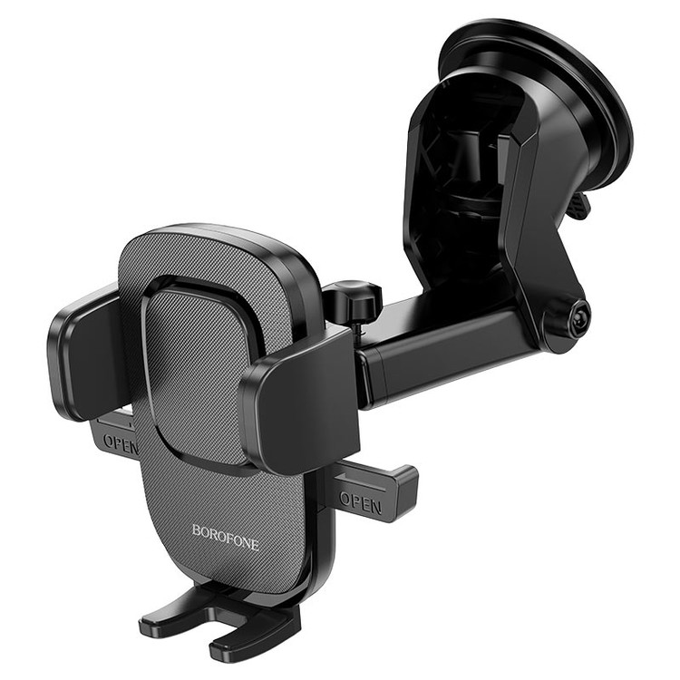 Кликните для увеличения изображения Авто-держатель Borofone BH60 Dainty зажимной, присоска, выдвижной рычаг черный, изображение 2