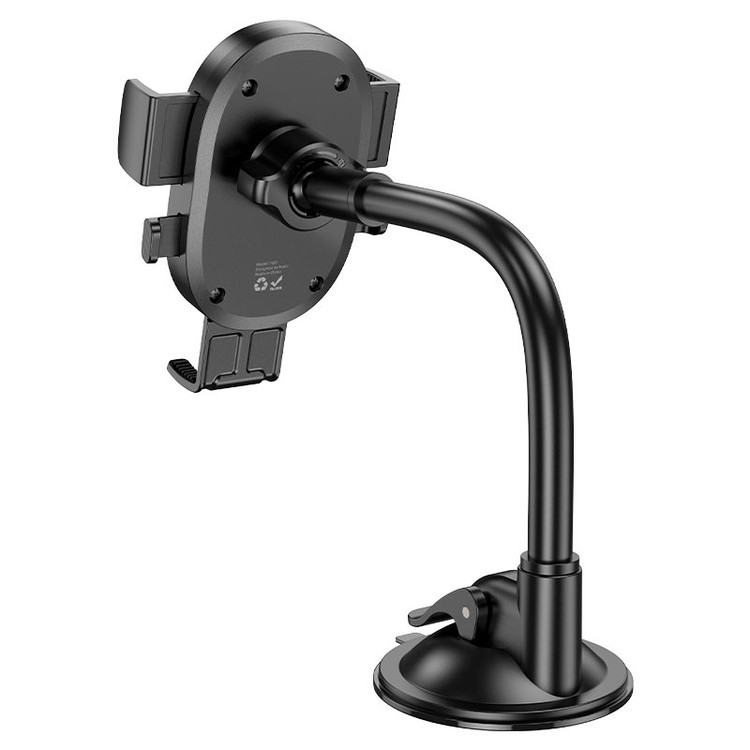 Кликните для увеличения изображения Авто-держатель Hoco H20 Mighty зажимной, присоска, гибкая штанга черный, изображение 3