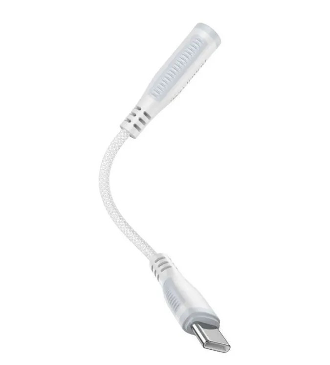 Переходник Type-C штекер ---> гнездо AUX 3.5мм Borofone BV17 White Mic + Control, изображение 2