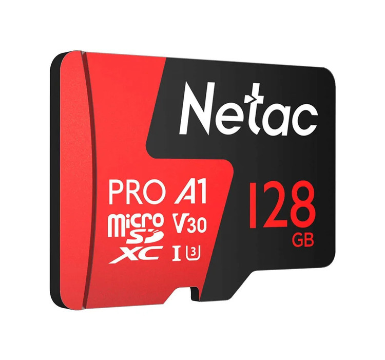 Кликните для увеличения изображения Карта памяти MicroSD 128Gb Class 10 Netac P500 Extreme Pro U3 A1 V30 +адаптер NT02P500PRO-128G-R, изображение 3