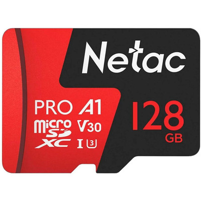 Карта памяти MicroSD 128Gb Class 10 Netac P500 Extreme Pro U3 A1 V30 100Mb/s NT02P500PRO-128G-S