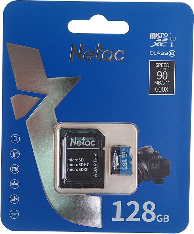 Кликните для увеличения изображения Карта памяти MicroSD 128Gb Class 10 Netac P500 Standart UHS-1 + адаптер NT02P500STN-128G-R, изображение 3