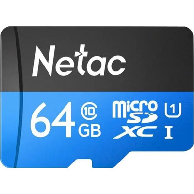 Карта памяти MicroSD 64Gb Class 10 Netac P500 Standard U1 A1 V10 90Mb/s NT02P500STN-064G-S