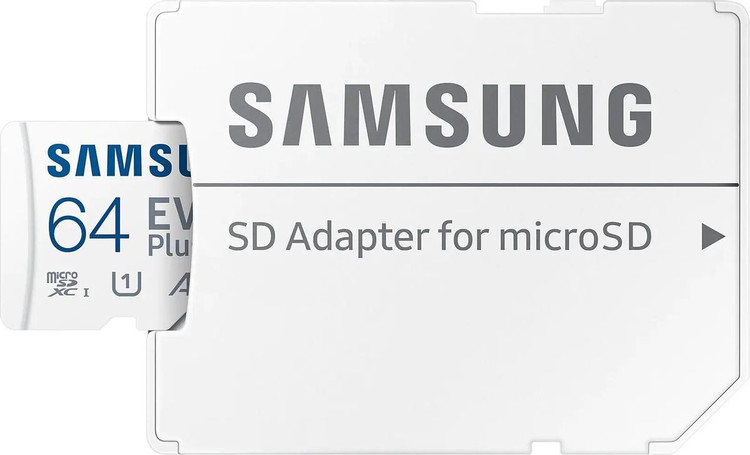 Кликните для увеличения изображения Карта памяти MicroSD 64Gb Class 10 Samsung EVO Plus MB-MC64KA/EU + SD адаптер U1 UHS-1 130Mb/s, изображение 3