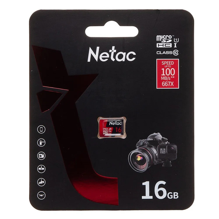 Карта памятиMicroSD 16Gb Class 10 Netac P500 Extreme Pro U1 A1 V10 100Mb/s NT02P500PRO-016G-S, изображение 3