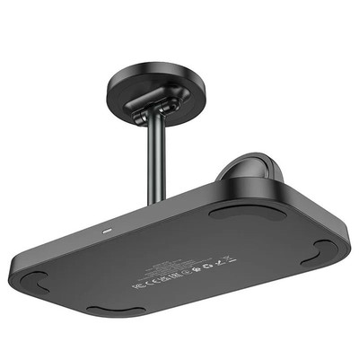 Wireless Charger Borofone BQ29 Feliz 3-in-1 iPhone AirPods iWatch 15W Black, изображение 2