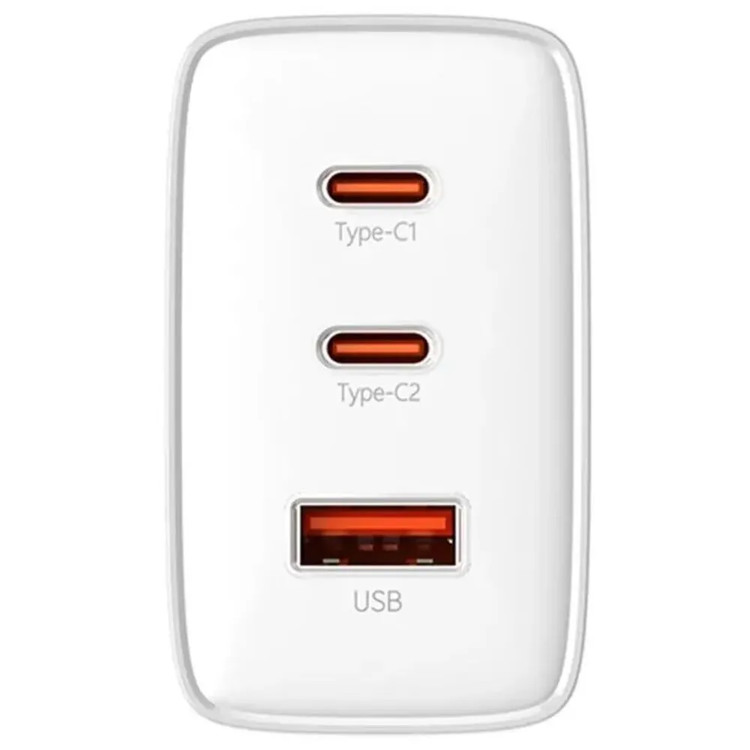 Кликните для увеличения изображения Сетевая зарядка Baseus Cube Pro GaN CCXFK65CE SKU: P10152301213-00 USB-A+2xUSB-C Max 65W Moon White, изображение 3