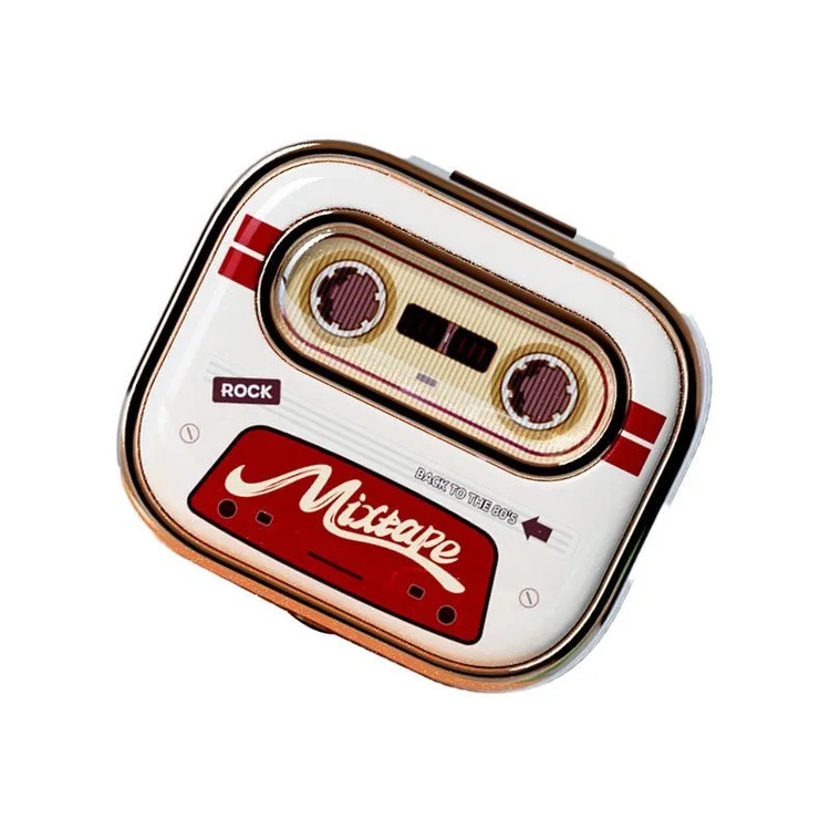 Кликните для увеличения изображения Наушники Bluetooth Rock Retro Mix Tape TWS Earphone (ANC) Beige, Type-C, изображение 4